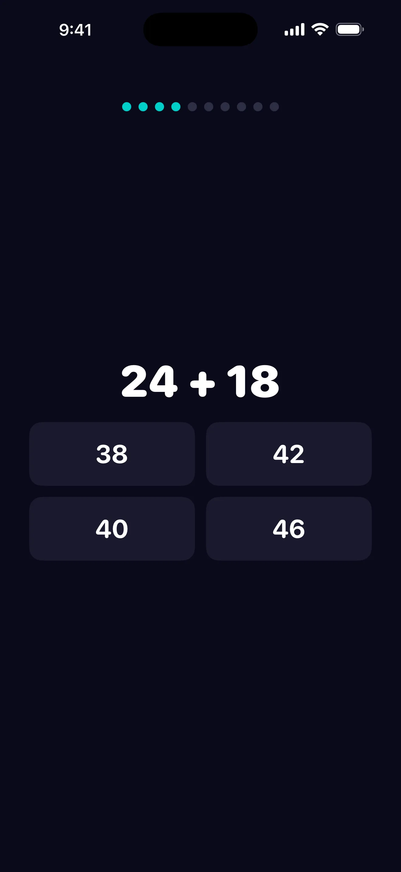 Math Speed test with arithmetic problem